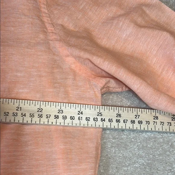 Tasso‎ Elba Orange Casual Button Down Shirt linen/cotton blend - Picture 5 of 8